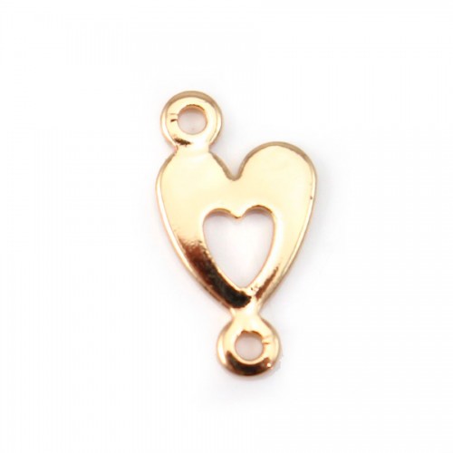  Heart by "flash" Gold on brass 5x12mm1pc