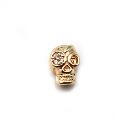 Skull by "flash" Gold on brass 5.5x8mm x 1pc