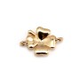 Intercalary clover by "flash" gold on brass 8x11mm x 4pcs