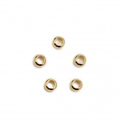 Perlina distanziatrice di forma rotonda 5x2,5 mm, placcata in oro "flash" su ottone x 10 pz
