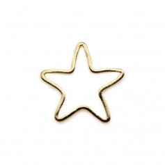 Spacer in the shape of a star, 16mm, plated with "flash" gold on brass x 5pcs