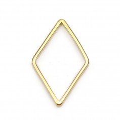 Intercalary in the shape of a rhombus 23x14mm, plated by "flash" gold on brass x 4pcs