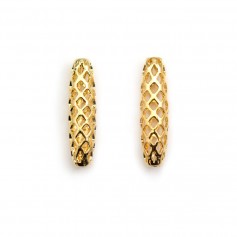 Gold "flash" plated openwork tube of 4x15mm x 4pc