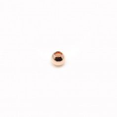 Perle ronde 2mm, doré rose sur laiton x 200pcs