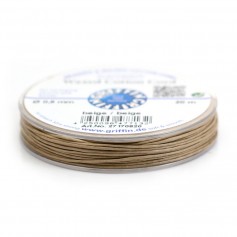 Beige waxed cotton cords 0.8mm x 20m