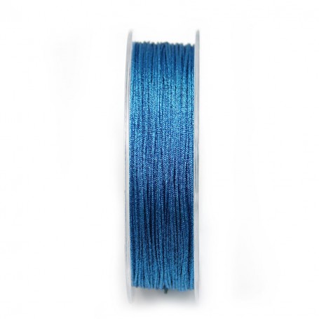 Fil polyester de couleur bleu pailleté, 0.8mm x 29m