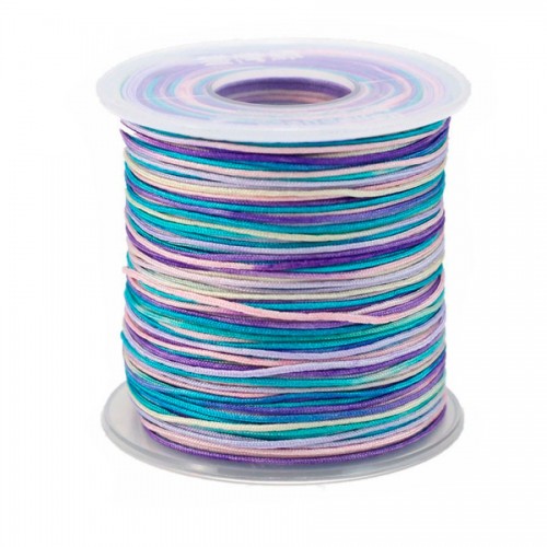 Fil polyester multicolore ton violet 0.8 mm x 100m