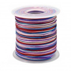 Multicolor tone bleu red thread polyester 0.8mm x 5 m
