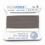 Nylon power wire with needle included, in gray color x 2m