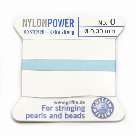 Fil power nylon avec aiguille inclus, de couleur turquoise x 2m