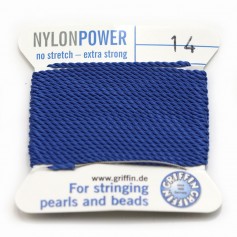 Linha de nylon potente com agulha incluída, azul x 2m
