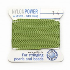 Fil power nylon avec aiguille inclus, de couleur vert jade x 2m