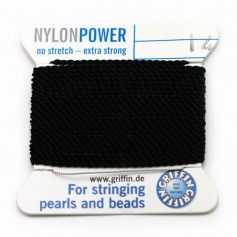 Nylon power wire with needle included, in black color x 2m
