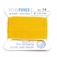 Nylon power wire with needle included, in yellow color x 2m