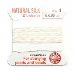 0.6mm white silk thread x 2m