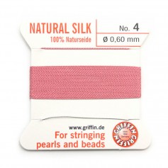 Silk thread 0.6mm dark pink x 2m