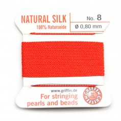 Silk thread 0.8mm coral x 2m