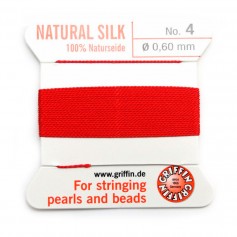 Silk thread 0.6mm red x 2m
