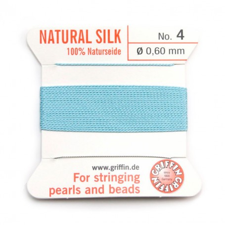 Silk bead cord 0.6mm turquoise x 2m