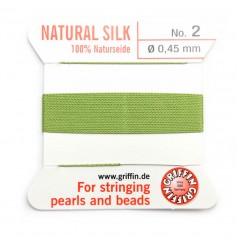 Jade green silk thread 0.45mm x 2m