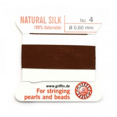 0.6mm silk thread attached to a brown needle x 2m