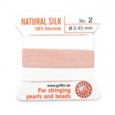 0.45mm silk thread attached to a light pink needle x 2m