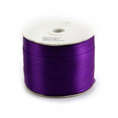 Polyester thread double face satin purple 3mm x 450m