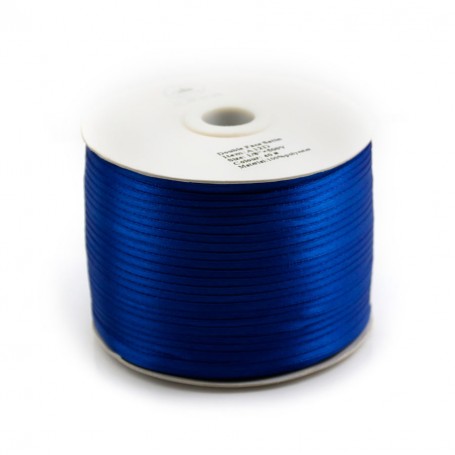 blue Double face satin Thread polyester 3mm x 5 m