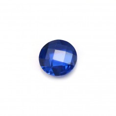 Synthetic corundum round shape, blue, 8mm x 1pc 