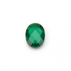 Synthetic corundum oval shape green, 8x11mm x 1pc 