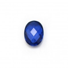 Synthetic corundum oval shape, blue, 8x11mm x 1pc 