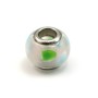 Earring silver 925 rhodium Jade colored green Flat Teardrop 13.5x18.5mm x 2pcs