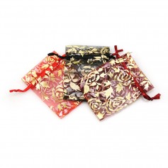 Colored pouch with fancy designs, 9x6.5 cm x 1pc