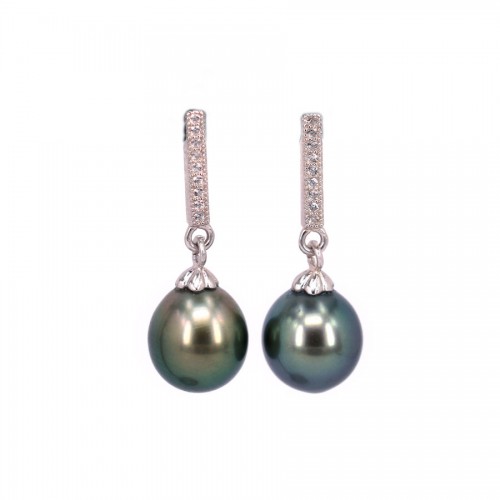 Earring starling silver 925 tahiti pearl x 2pcs