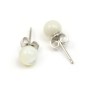 Earring in 925 silver and pearls on mother-of-pearl of 6mm x 2pcs