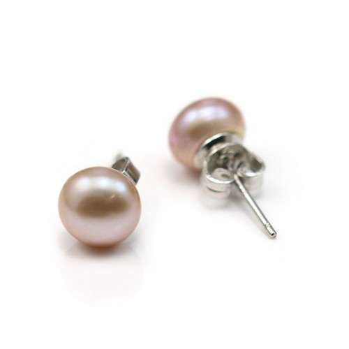 Orecchini di perle coltivate d'acqua dolce 7-8 mm x 2 pezzi