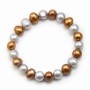 Multicolor Freshwater Cultured Pearl Bracelet - Elastic x 1pc