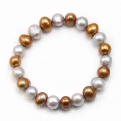 Bracelet Perle de culture d'eau douce multicolore - Elastique x 1pc