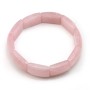 Bracelet denise en quartz rose, avec des pierres plates et rectangulaires x 1pc