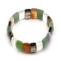 Bracelet made with different stones, flat and rectangular shape x 1pc