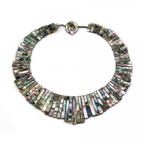 Simple necklace gives a pearly gloss to abalone 16.3*43.2mm x 1pc