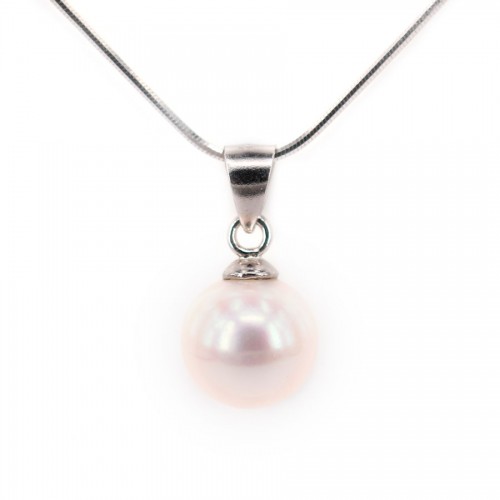 Collana di perle coltivate da 8 a 9 mm e argento 925 x 1 pezzo