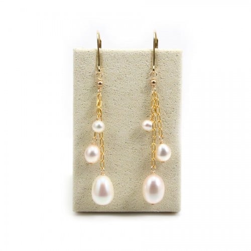 Gold filled earrings & freshwater cultured pearls x 2pcs