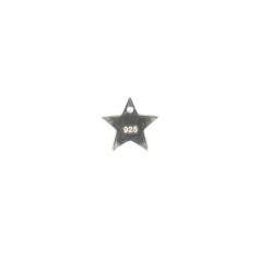 Breloque médaille à graver en forme d'étoile en argent 925, 8mm x 2pcs