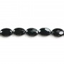 Onyx noir, ovale facette, 10x14mm x 40cm