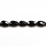 Black Agate Faceted Oval 8x10mm