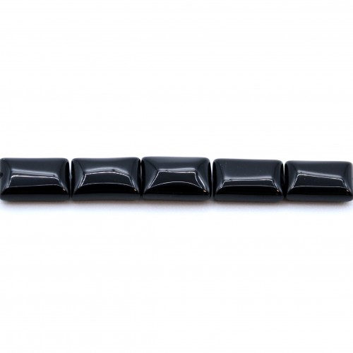 Agate de couleur noire, en forme de rectangle, 8 * 12mm x 10pcs