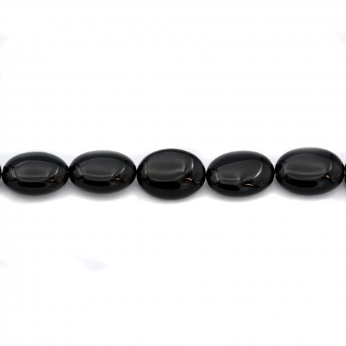 Agate noire ovale 9x13mm x 6 pcs
