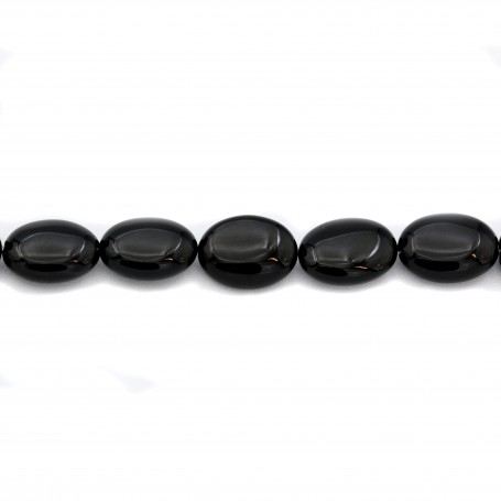 Agate noire ovale 9x13mm x 6 pcs