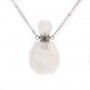 Stainless steel necklace with rock crystal perfume bottle pendant